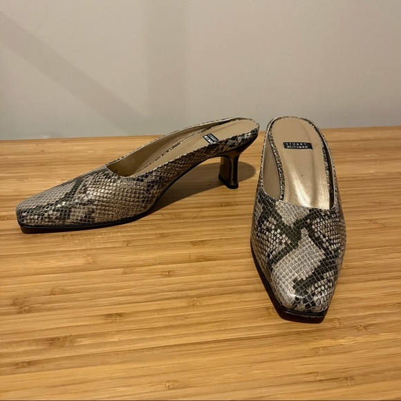 Stuart Weitzman Shoes - Heeled Mules Snakeskin Mules Heels Vintage